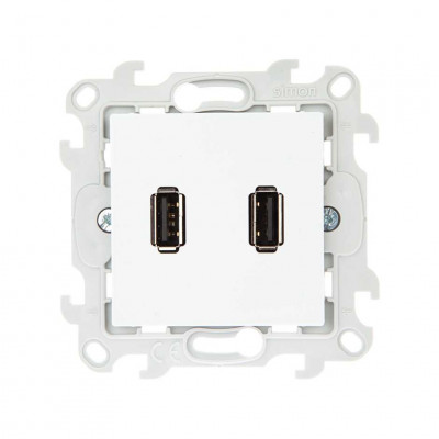 Simon Коннектор 2хUSB, бел, 2411090-030