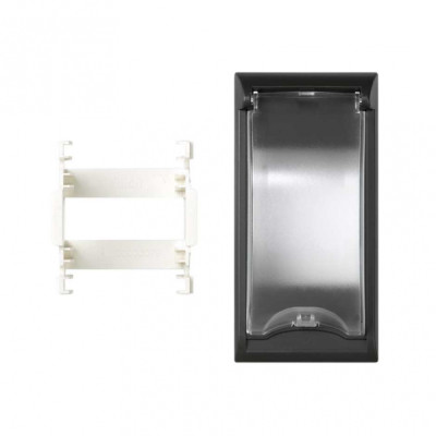 Simon Cima 500 Графит Плата с крышкой для монтажа автомат. выключателя в колонны, башни, боксы, 50000074-038