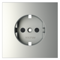 Накладка для розетки с заземлением и защитными шторками, S70 (сталь), VLS000705