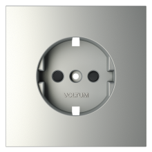 Накладка для розетки с заземлением и защитными шторками, S70 (сталь), VLS000705