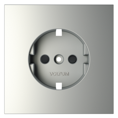 Накладка для розетки с заземлением и защитными шторками, S70 (сталь), VLS000705