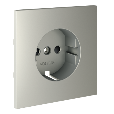 Накладка для розетки с заземлением и защитными шторками, S70 (сталь), VLS000705