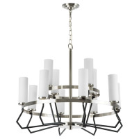 Lightstar 723125 (MD21056-12A ) Люстра FLUME 12х40W E14  ЧЕРНЫЙ МАТОВЫЙ/НИКЕЛЬ (в комплекте)