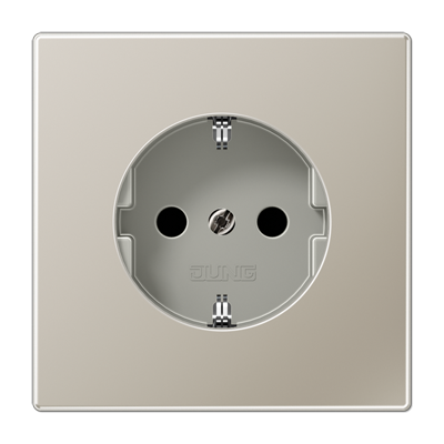 Штепсельная розетка SCHUKO 16А / 250В с защитными шторками, пружинные зажимы; металл; нержавеющая сталь; Edelstahl, ES1520KI