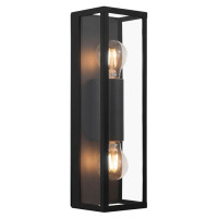 99124 Бра AMEZOLA, 2х60W (E27), L110, B100, H380, сталь, черный/стекло, прозрачный