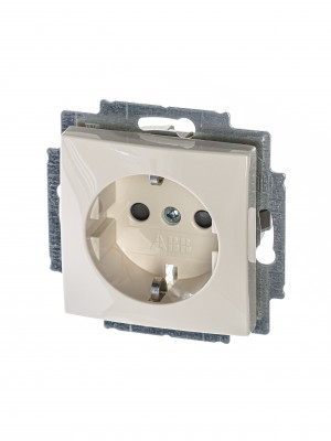 ABB BJB Basic 55 Беж Розетка с/з с защитными шторками