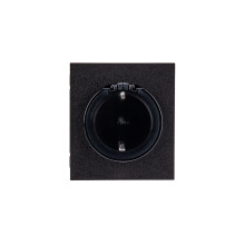 Розетка STRONG 1-ая с/з с/у, со шторками и крышкой 16А антрацит KRANZ, KR-78-0702-5