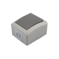 Переключатель проходной INDUSTRIAL IP54 о/у, серый KRANZ, KR-78-0610