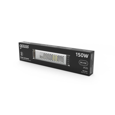 Блок питания Gauss 150W 24V IP20 ультратонкий 1/70, 202102150