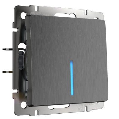 Werkel W1110104/ Выключатель одноклавишный с подсветкой (графит рифленый), a050749