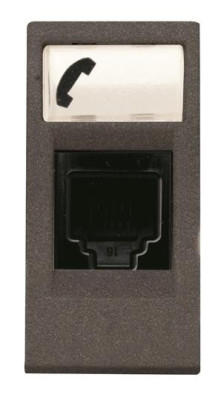 N2117.6 AN - Розетка телекоммуникационная на 6 контактов, 1-модульная, тип RJ12, серия Zenit, цвет антрацит - 2CLA211760N1801