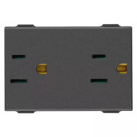 Vimar Розетка сдвоенная  2П+З 15A швейцарско-американский стандарт, карбон матовый, 09246.CM