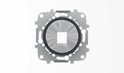 8618.1 CN - Накладка для 1-го суппорта/разъёма типа 2017... или 2018..., со стальным суппортом, серия SKY Moon, кольцо чёрное стекло - 2CLA861810A1501