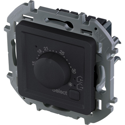 Legrand Терморегулятор для тёплого пола - Legrand Inspiria - с внешним датчиком в комплекте 16А 230В - антрацит, 673813