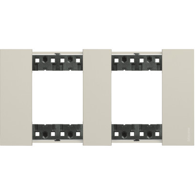 KA4802M2KM Bticino LIVING NOW. Декоративная рамка 2 поста (2+2 модуля).Цвет Песочный., KA4802M2KM
