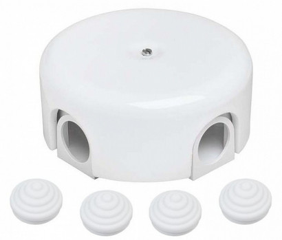 Bironi Распределительная коробка 110мм, керамика, цвет белый (4 кабельных ввода в комплекте), B1-522-01-K