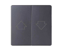 Simon Клавиша двойная для выключателя жалюзи с блокировкой и пиктограммой "стрелки" цвета матовый титан S82 Concept, 8200028-096