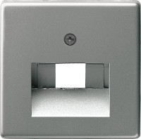 27020 - E22 Накладка 50х50мм для розеток RJ11/45 комплектуется адаптер. 0282..., сталь, Gira