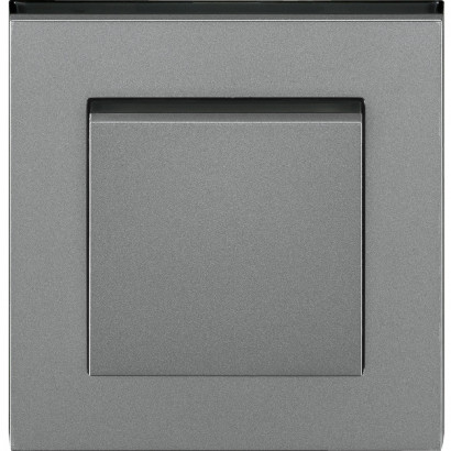 ABB Выключатель 1-клавишный, цвет сталь - черный, серия Levit M