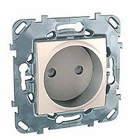 Unica Розетка со шторками 2К 16А 250В~, беж.