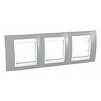 UnicaCh Рамка 3-ная горизонт., серый/бел.
