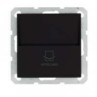 Выключатель Отельный карточный  с декоративной накладкой 10А, 250В, цвет черный матовый, G6209PB, Jasmart