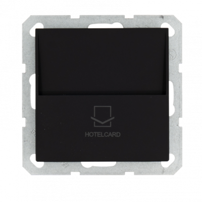 Выключатель Отельный карточный  с декоративной накладкой 10А, 250В, цвет черный матовый, G6209PB, Jasmart