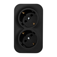 Розеточный блок двойной с заземлением - Legrand Quteo - с предварительным подключением без шторок IP20 16А 250В винтовые зажимы накладной монтаж - чёрный матовый, 782470 Розеточный блок двойной с заземлением - Legrand Quteo - с предварительным подключением без шторок IP20 16А 250В винтовые зажимы накладной монтаж - чёрный матовый, 782470