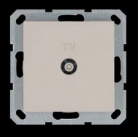 Розетка TV ?9.5mm проходная с накладкой, цвет Тауп, G6002T, Jasmart Electric