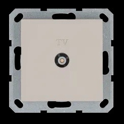 Розетка TV ?9.5mm проходная с накладкой, цвет Тауп, G6002T, Jasmart Electric