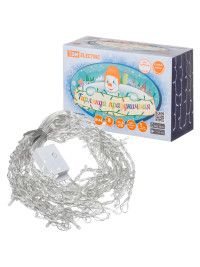 Гирлянда новогодняя "Бахрома" 2,5х0,6 м, белый свет,  8 режимов, наружное использование, IP44, TDM Electric, SQ0361-0032