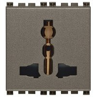 Vimar Розетка 2P+T 10A мультистандарт, Metal, 19257.M Vimar Розетка 2P+T 10A мультистандарт, Metal, 19257.M