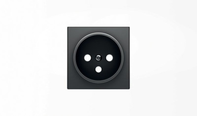 8587 NS - Накладка розетки 8187, серия SKY, цвет чёрный бархат - 2CLA858700A1501