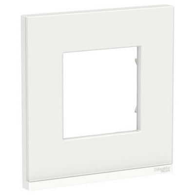 NU600285 - SE UNICA PURE РАМКА 1-постовая, горизонтальная, БЕЛОЕ СТЕКЛО/белый, Schneider Electric