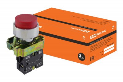 Кнопка BL42 без подсветки красный 1рTDM Electric, SQ0704-0049