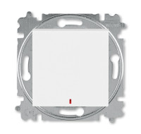 3559H-A25445 01W - Переключатель одноклавишный с подсветкой ABB Levit контрольная белый / ледяной - 2CHH592545A6001