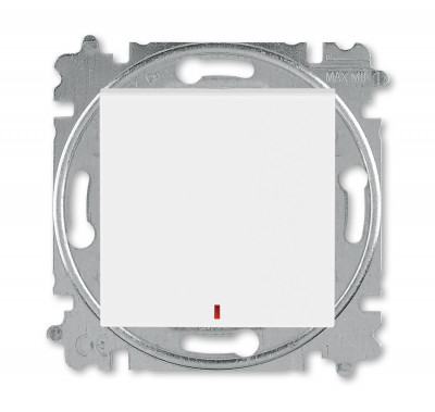 3559H-A25445 01W - Переключатель одноклавишный с подсветкой ABB Levit контрольная белый / ледяной - 2CHH592545A6001