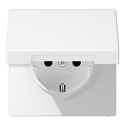 Розетка SCHUKO® с крышкой; термопласт; белый матовый , LS1520BFKLWWM