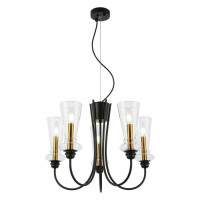 Evoluce SLE112403-05 Светильник подвесной Черный/Прозрачный E14 5*40W