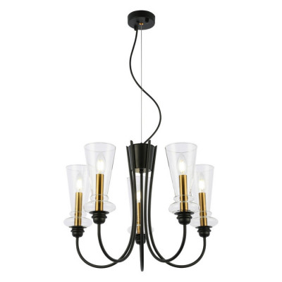 Evoluce SLE112403-05 Светильник подвесной Черный/Прозрачный E14 5*40W