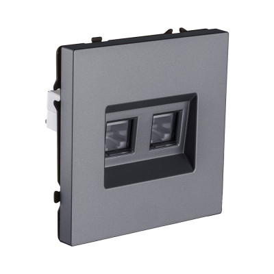 Розетка двойная Ethernet RJ45 Cat.6, серый Kollinger Eclipse EC-018GY