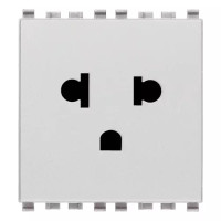 Vimar Розетка SICURY 2P+T 16A USA+EU, серебро матовое, 20248.N