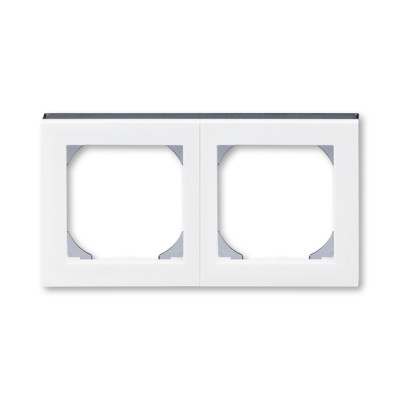 3901H-A05520 62 - Рамка ABB Levit 2 поста 55х55 для механизмов BJE белый / дымчатый чёрный - 2CHH015520A4062