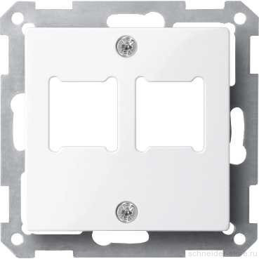 SM Накладка для 2-х разъёмов LexCom 2хRJ11/RJ45, активно-бел.