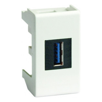 ДКС USB 3.0 розетка, Viva, белая, 1 мод., 43018