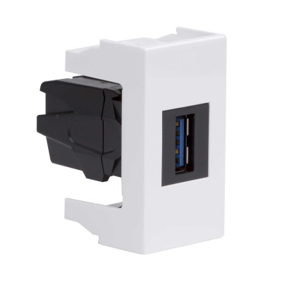 ДКС USB 3.0 розетка, Viva, белая, 1 мод., 43018