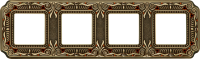 FD01364PBCL Fede Firenze Crystal De Luxe Рамка 4-ная, Bright Patina