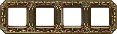 FD01364PBCL Fede Firenze Crystal De Luxe Рамка 4-ная, Bright Patina