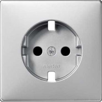 SD Накладка со шторк. для розетки 2К+З 16А 250В~, алюм.