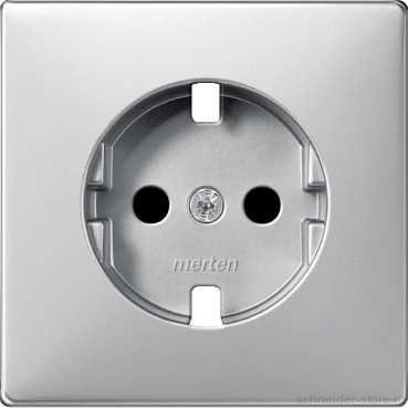 SD Накладка со шторк. для розетки 2К+З 16А 250В~, алюм.